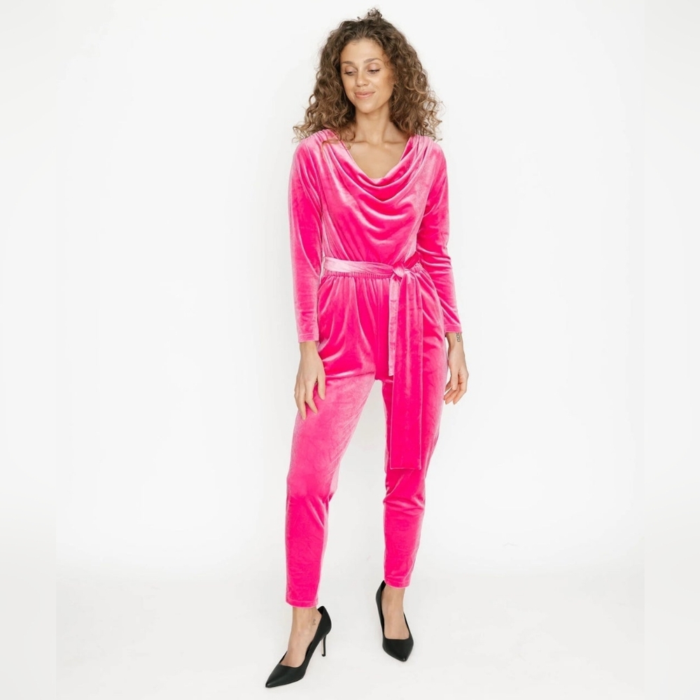 Birds Papaya x Smash + Tess Very Velvet Jumpsuit in Magenta - Size 4X
